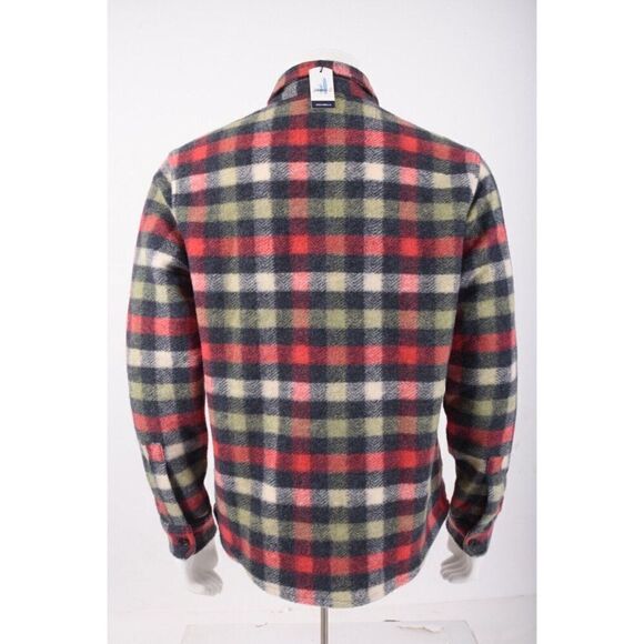 Johnnie-O Mens Gilroy Fleece Shirt Jacket Malibu Red Plaid M Medium NWT $198 - Picture 5 of 6